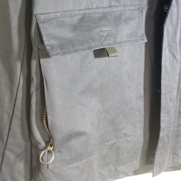 Denim and Dry Goods Indigo Star NWT Navy Nylon Blend Field Coat W Packable Hood - Picture 4 of 14